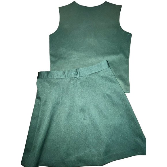 2 Matching Twin Cheerleader Uniform Outfits Costume 32" Tops 25" Skirts Yth Lg - Picture 7 of 8